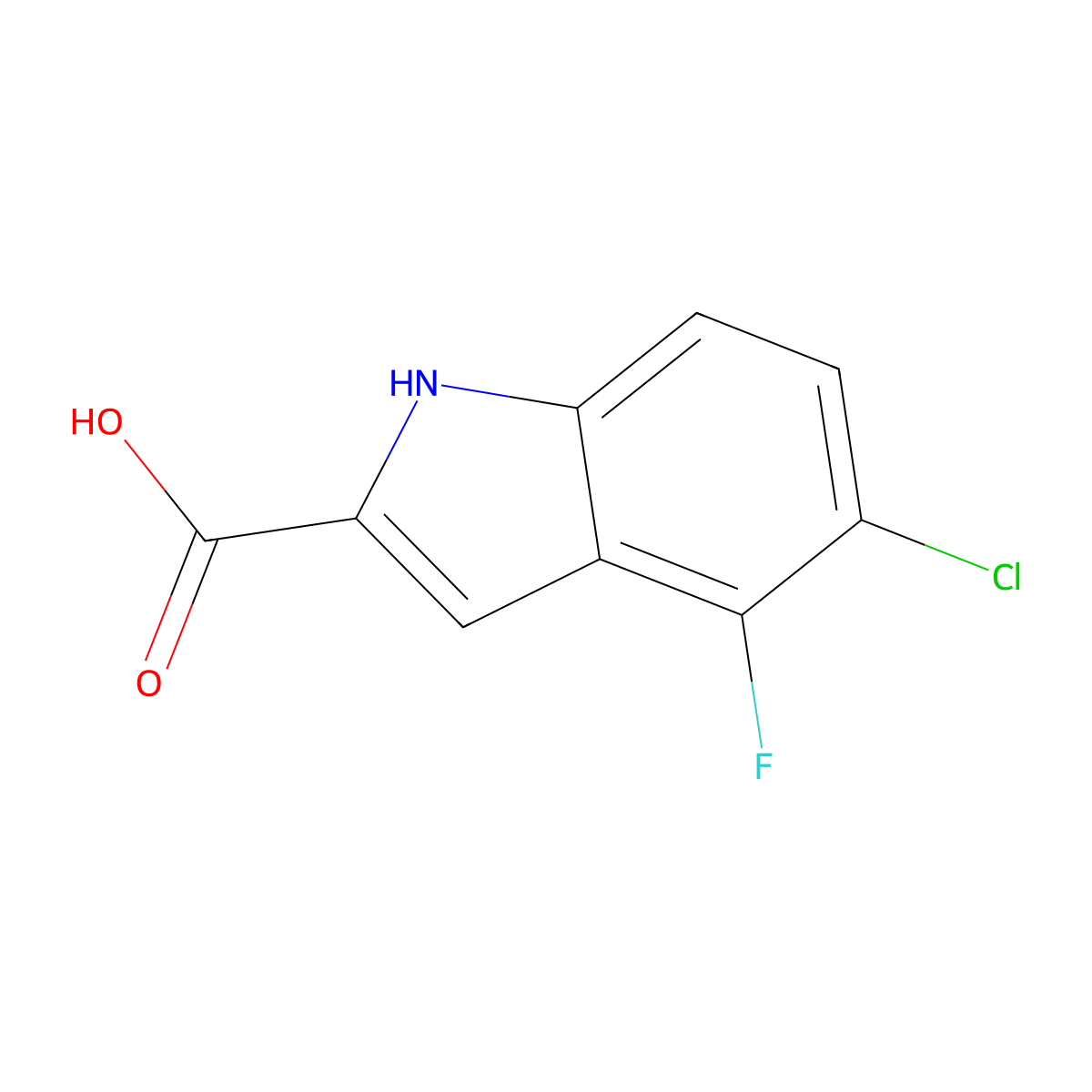 5-Chloro-4-fluoro-1H-indole-2-carboxylic acid molecular structure, CAS 186446-26-4