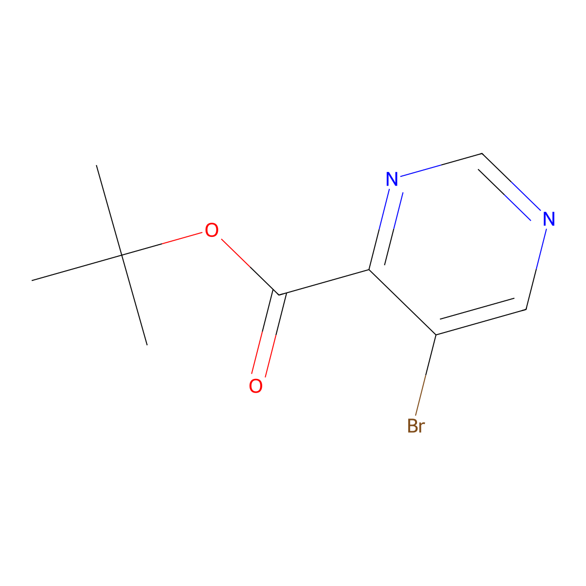 tert-Butyl 5-bromopyrimidine-4-carboxylate molecular structure, CAS 1864461-43-7