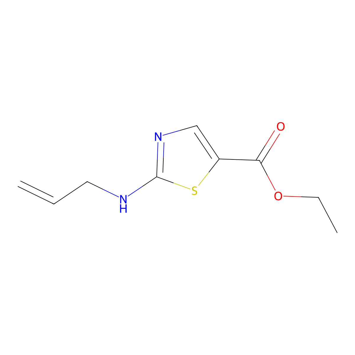 Ethyl 2-[(prop-2-en-1-yl)amino]-1,3-thiazole-5-carboxylate molecular structure, CAS 1864461-66-4