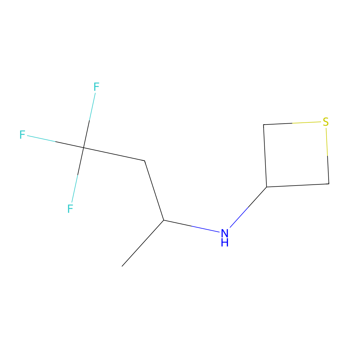 N-(4,4,4-Trifluorobutan-2-yl)thietan-3-amine molecular structure, CAS 1864465-38-2