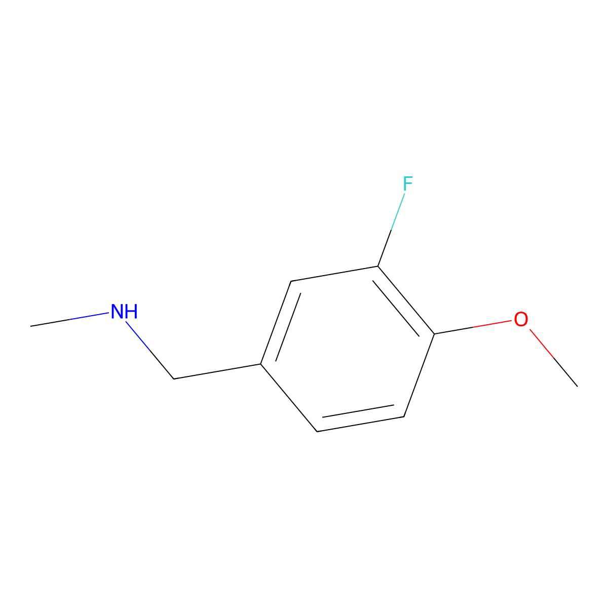 [(3-Fluoro-4-methoxyphenyl)methyl](methyl)amine molecular structure, CAS 186447-76-7