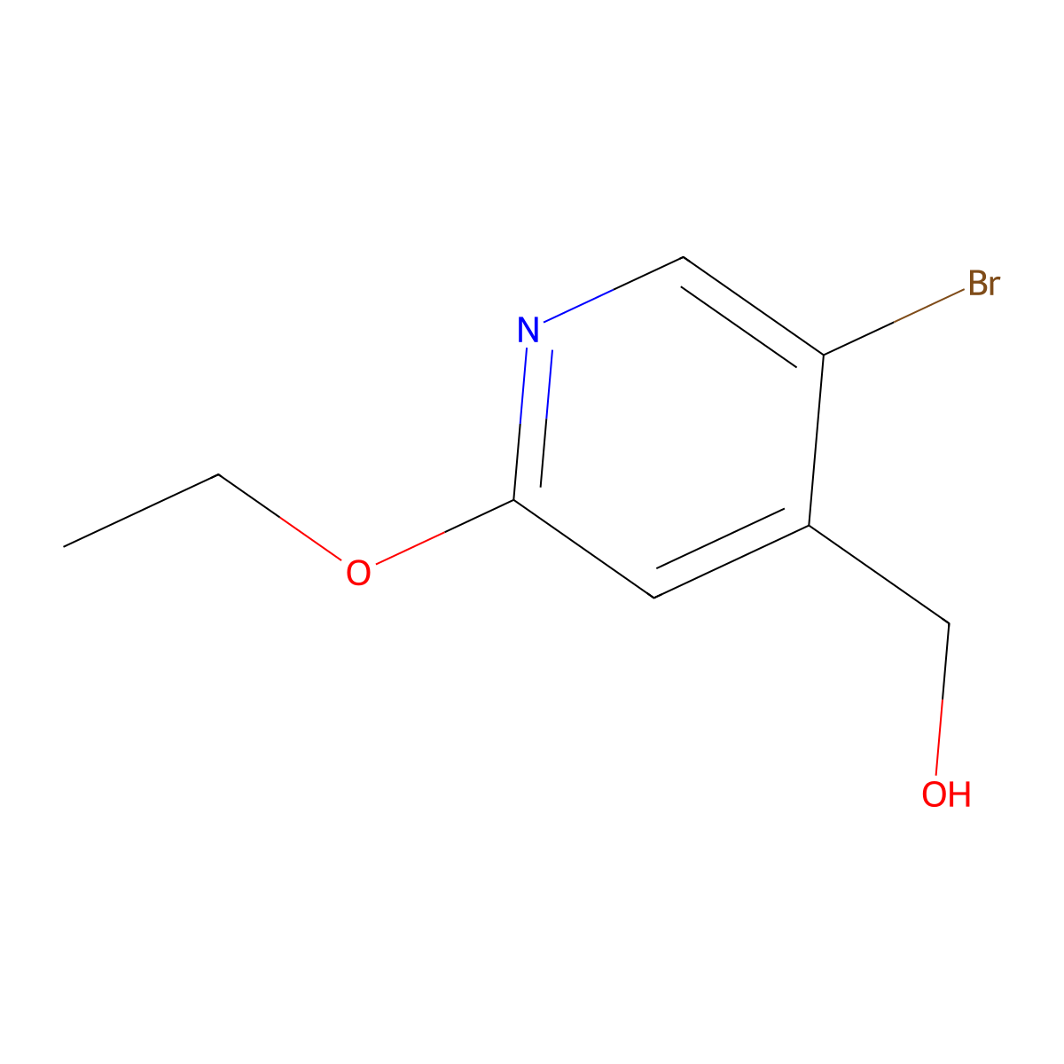 (5-Bromo-2-ethoxypyridin-4-yl)methanol molecular structure, CAS 1864472-38-7