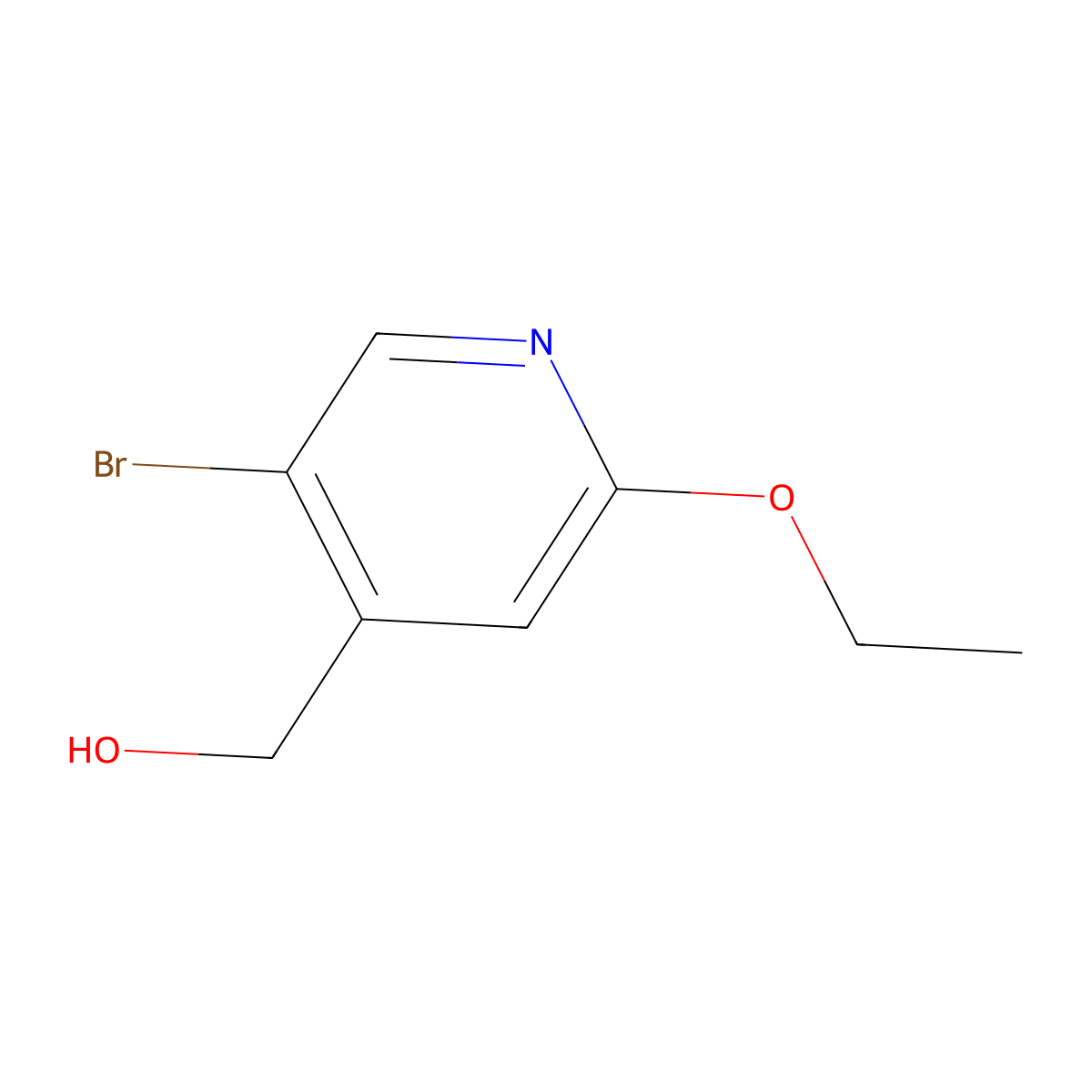 (5-Bromo-2-ethoxypyridin-4-yl)methanol molecular structure, CAS 1864472-38-7