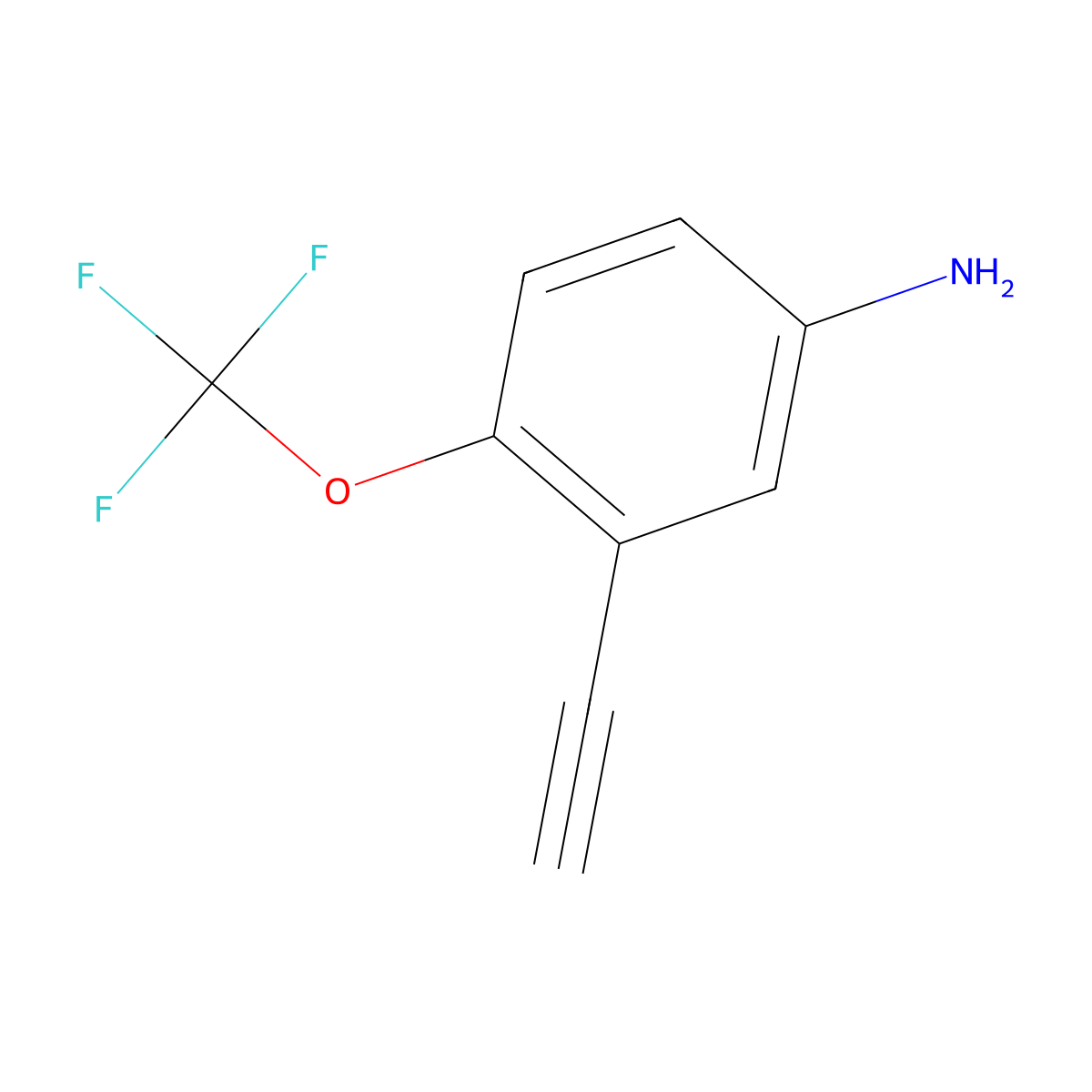 3-Ethynyl-4-(trifluoromethoxy)aniline molecular structure, CAS 1864476-25-4