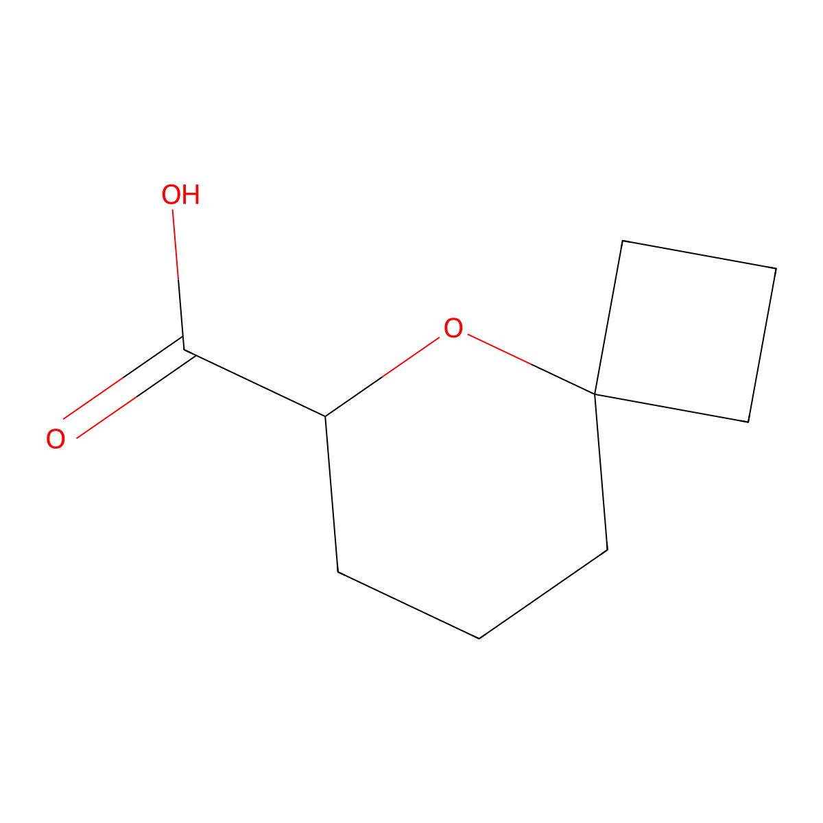 5-Oxaspiro[3.5]nonane-6-carboxylic acid molecular structure, CAS 1864480-39-6