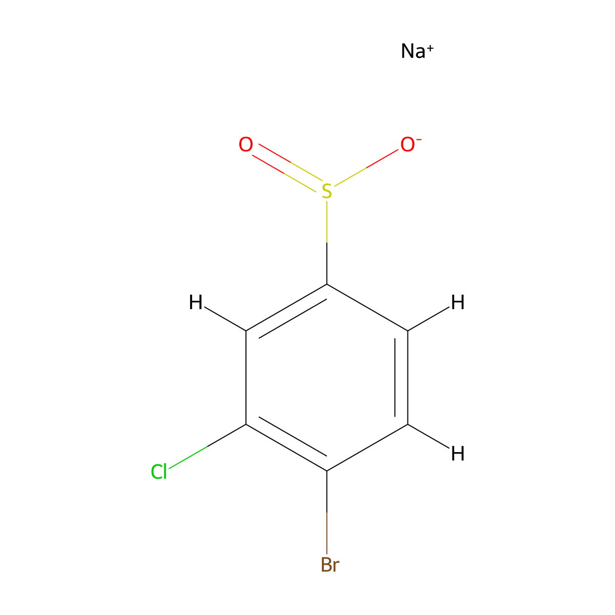 Sodium 4-bromo-3-chlorobenzene-1-sulfinate molecular structure, CAS 1864480-58-9