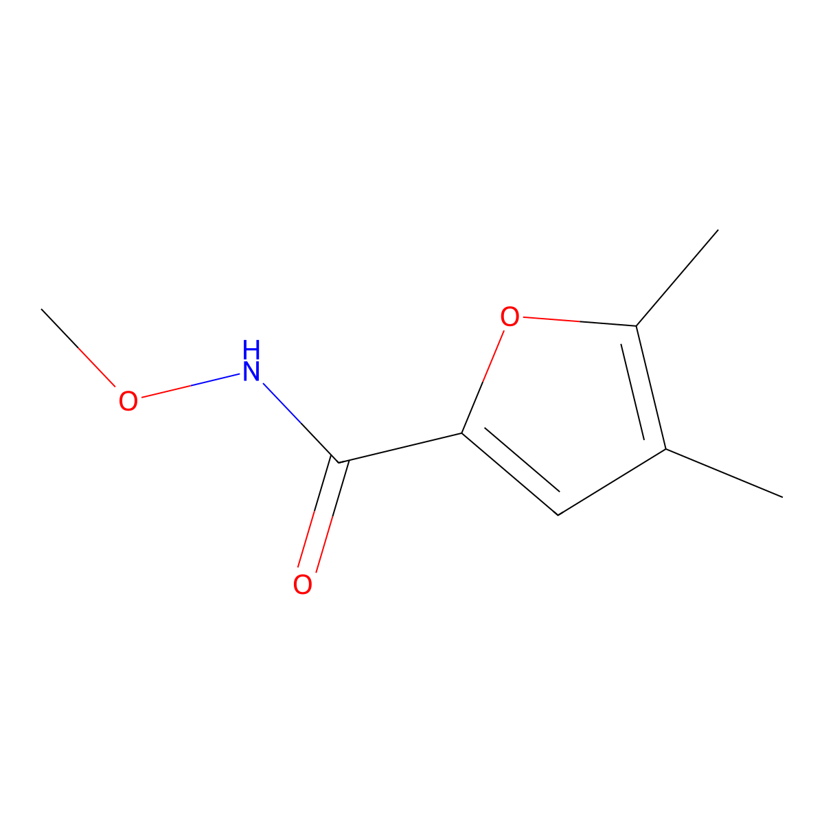 N-Methoxy-4,5-dimethyl-2-furancarboxamide molecular structure, CAS 1864481-52-6