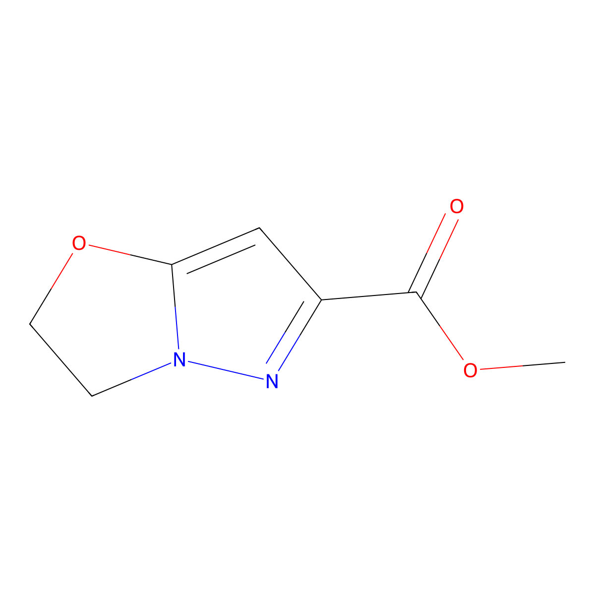 Methyl 2,3-dihydropyrazolo[5,1-b]oxazole-6-carboxylate molecular structure, CAS 1864484-65-0