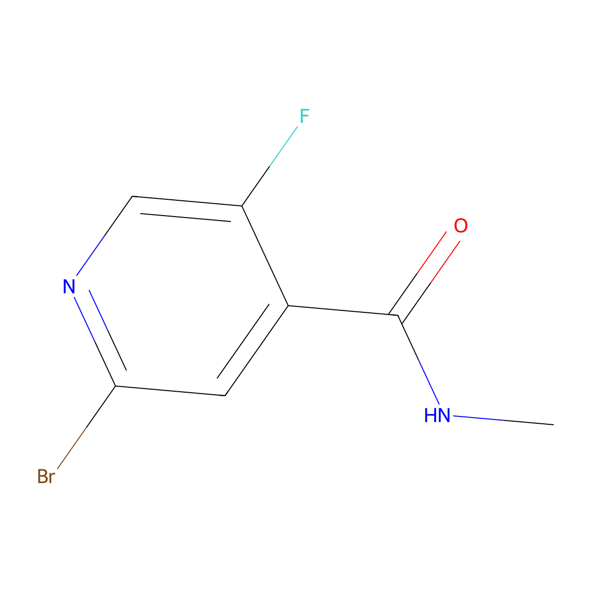 2-Bromo-5-fluoro-N-methylpyridine-4-carboxamide molecular structure, CAS 1864486-82-7