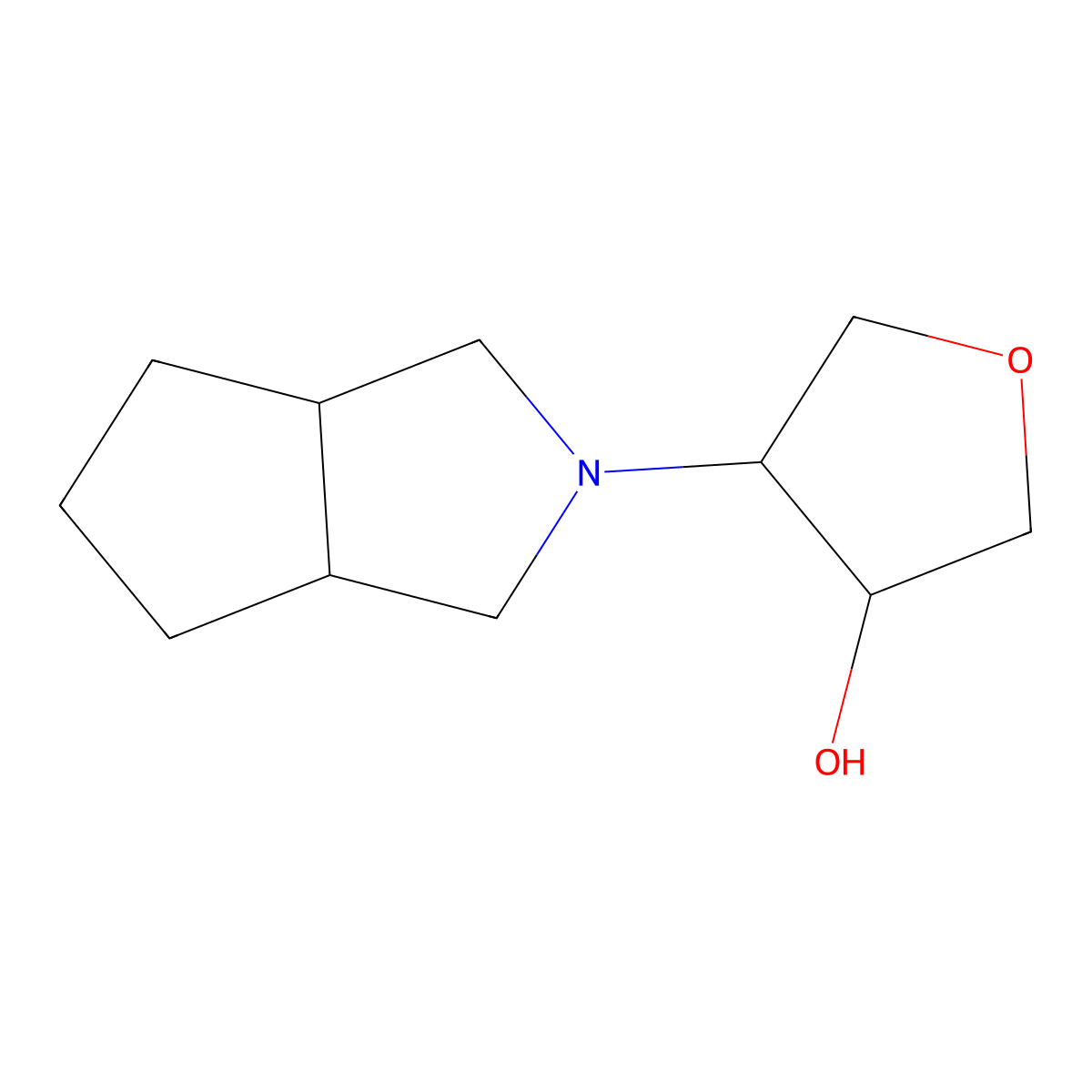 4-{Octahydrocyclopenta[c]pyrrol-2-yl}oxolan-3-ol molecular structure, CAS 1864490-72-1