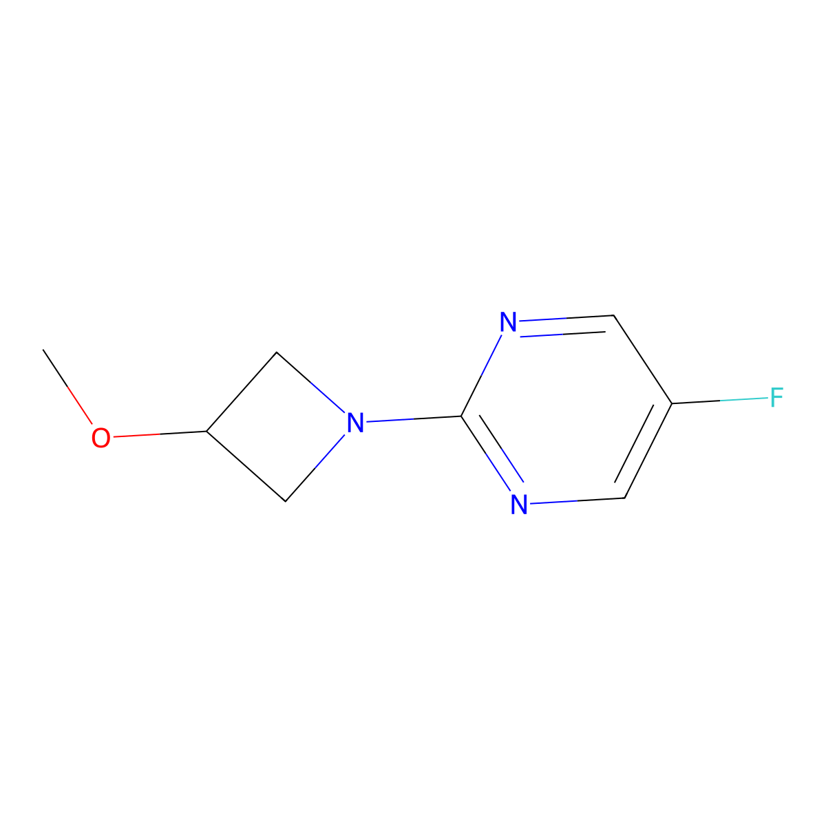 5-Fluoro-2-(3-methoxyazetidin-1-yl)pyrimidine molecular structure, CAS 1864505-41-8