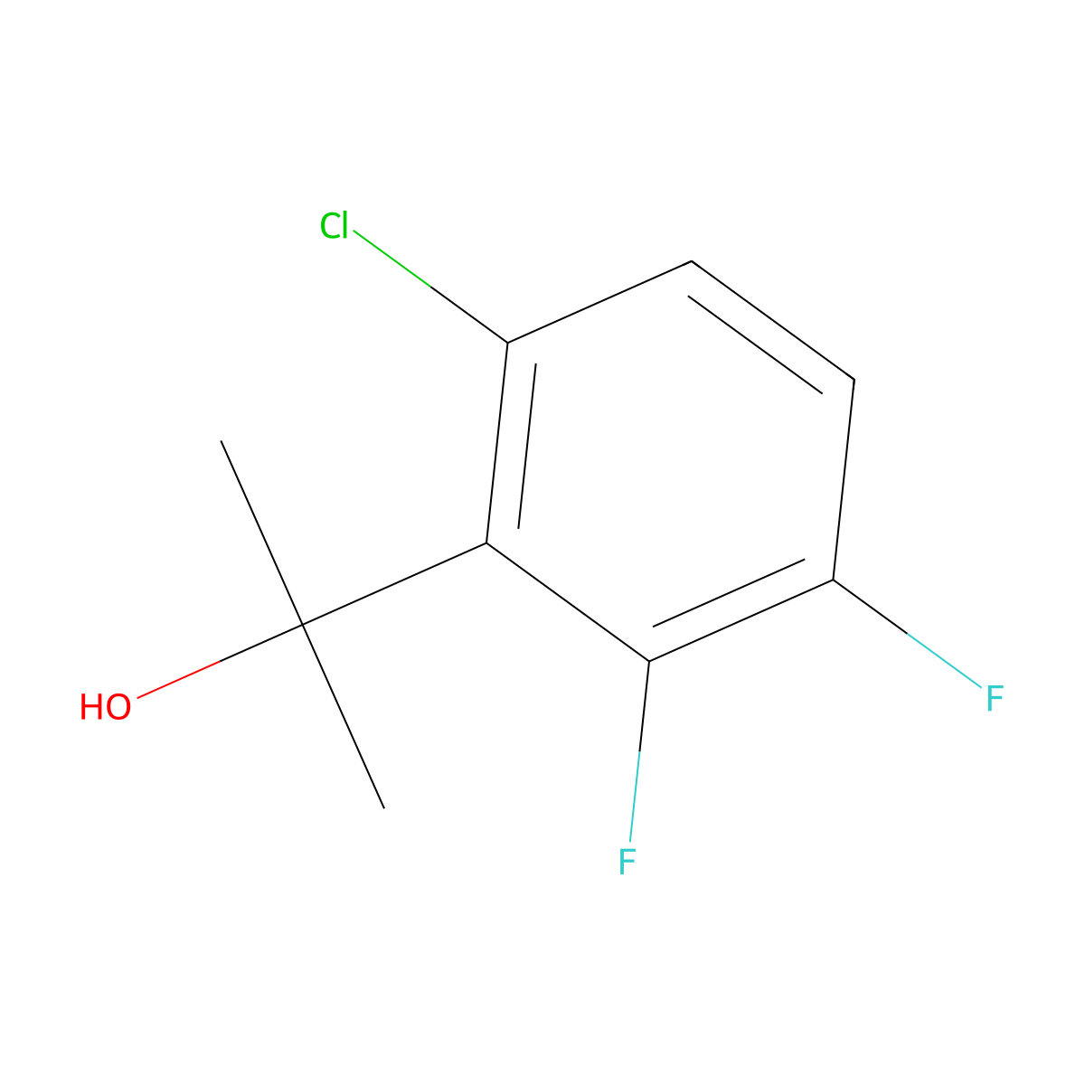 2-(6-Chloro-2,3-difluorophenyl)propan-2-ol molecular structure, CAS 1864505-56-5