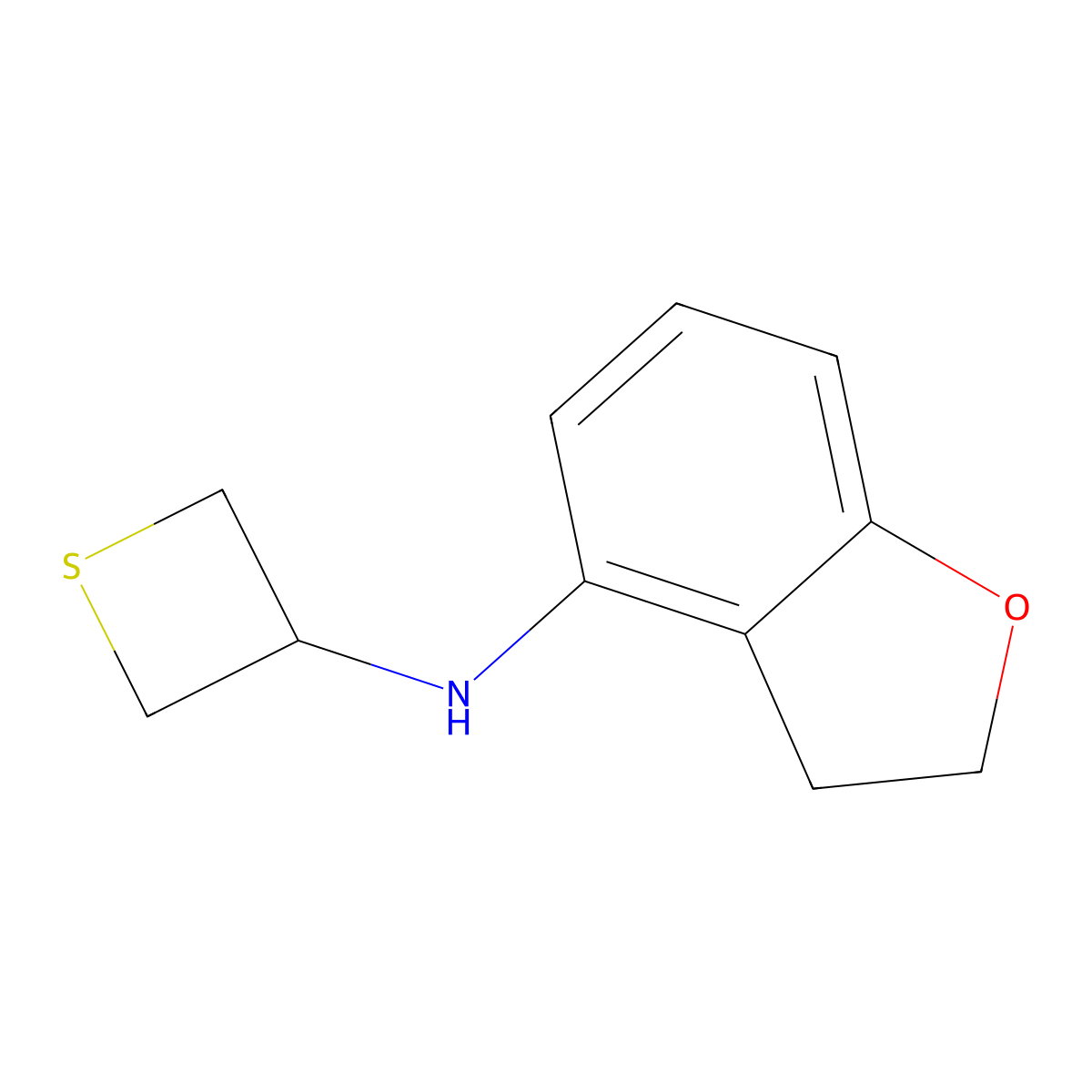 N-(Thietan-3-yl)-2,3-dihydrobenzofuran-4-amine molecular structure, CAS 1864507-25-4
