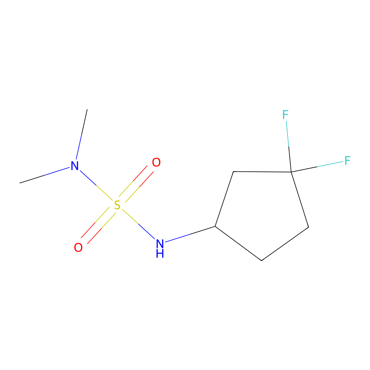 [(3,3-Difluorocyclopentyl)sulfamoyl]dimethylamine molecular structure, CAS 1864509-23-8