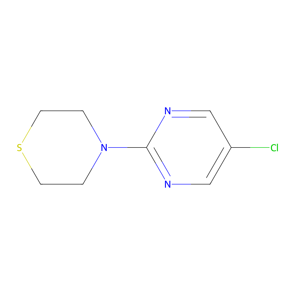 4-(5-Chloropyrimidin-2-yl)thiomorpholine molecular structure, CAS 1864524-06-0