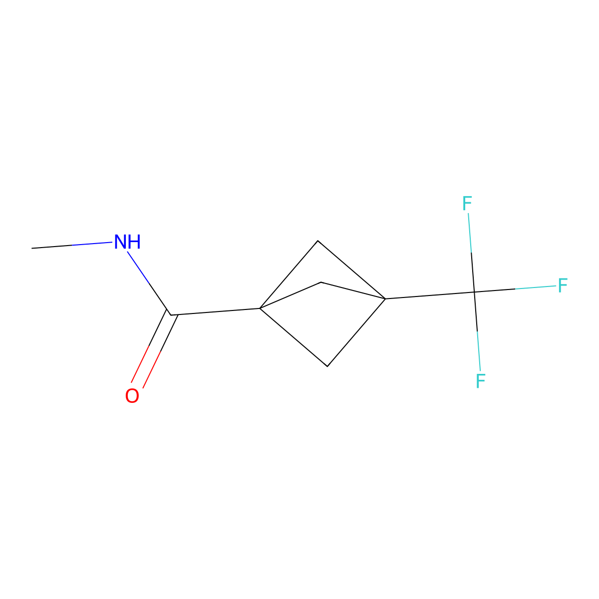 N-methyl-3-(trifluoromethyl)bicyclo[1.1.1]pentane-1-carboxamide molecular structure, CAS 1864524-41-3