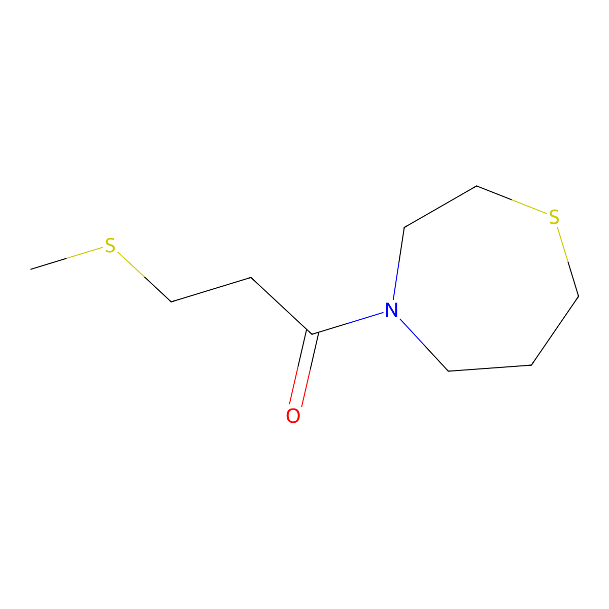 3-(Methylsulfanyl)-1-(1,4-thiazepan-4-yl)propan-1-one molecular structure, CAS 1864524-93-5