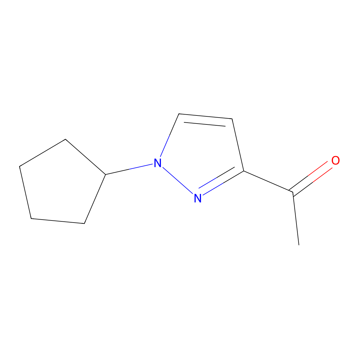 1-(1-Cyclopentyl-1H-pyrazol-3-yl)ethanone molecular structure, CAS 1864541-58-1