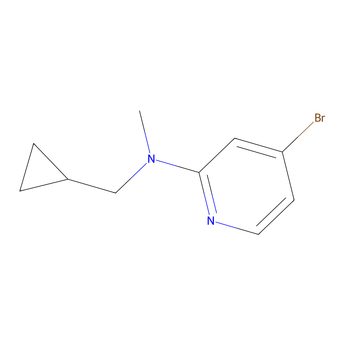 4-bromo-N-(cyclopropylmethyl)-N-methyl-2-Pyridinamine molecular structure, CAS 1864547-59-0