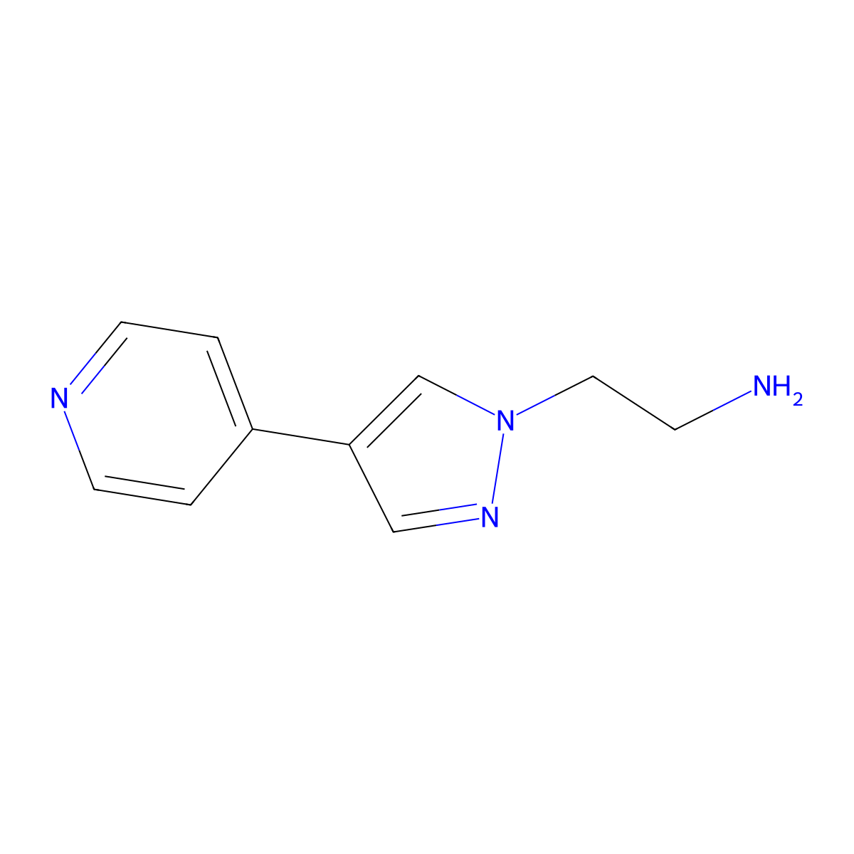 2-(4-(pyridin-4-yl)-1H-pyrazol-1-yl)ethan-1-amine molecular structure, CAS 1864555-50-9