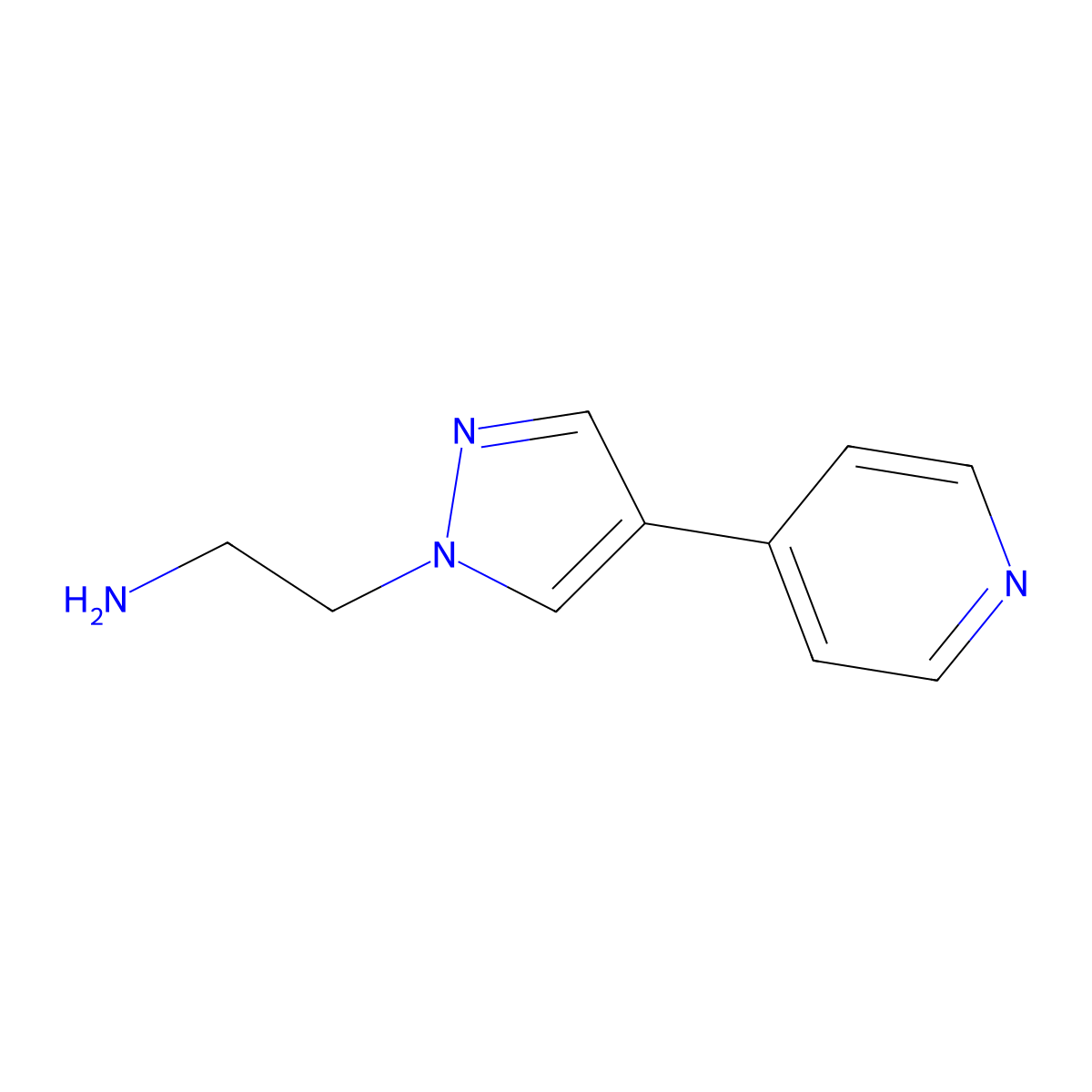 2-(4-(pyridin-4-yl)-1H-pyrazol-1-yl)ethan-1-amine molecular structure, CAS 1864555-50-9