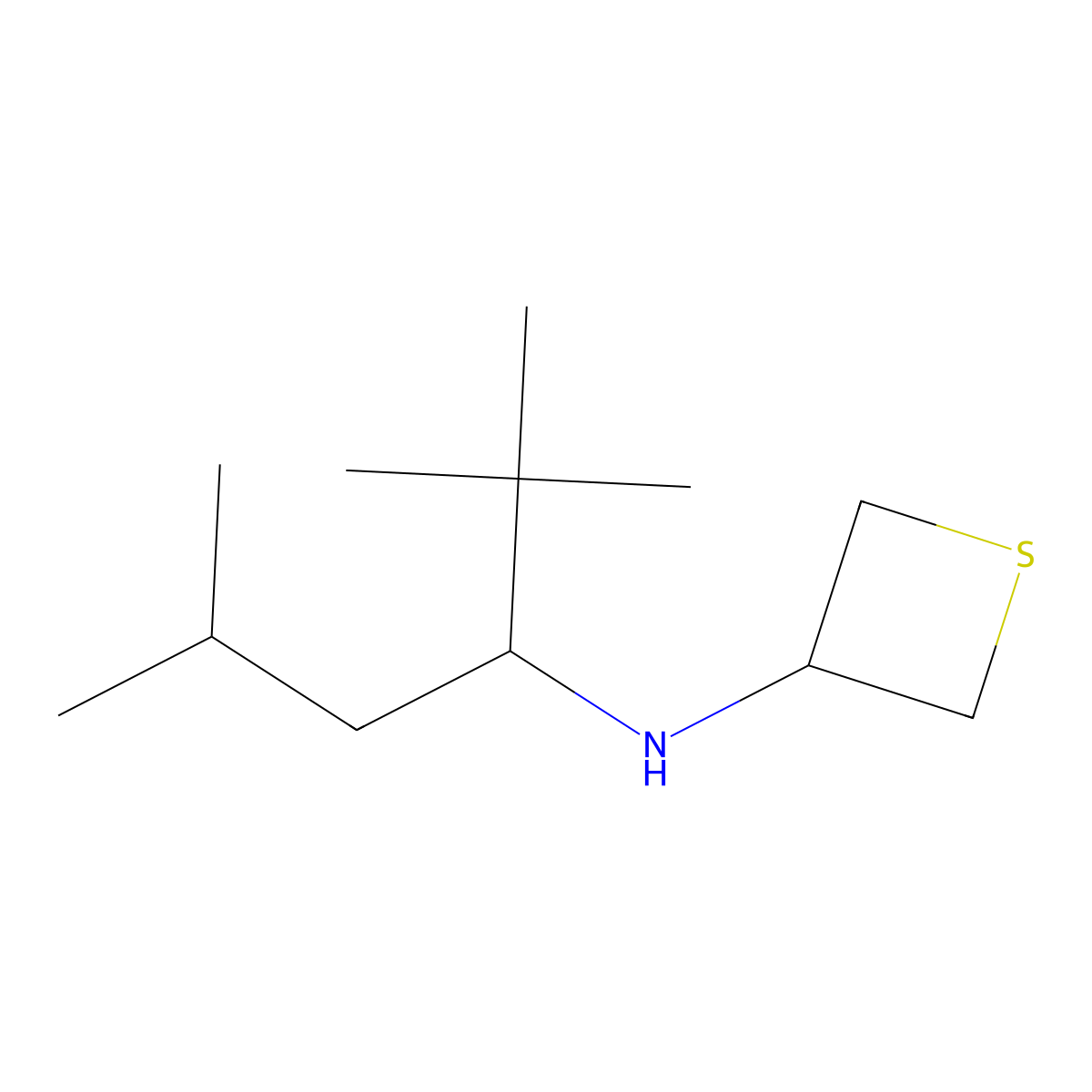 N-(2,2,5-Trimethylhexan-3-yl)thietan-3-amine molecular structure, CAS 1864582-88-6