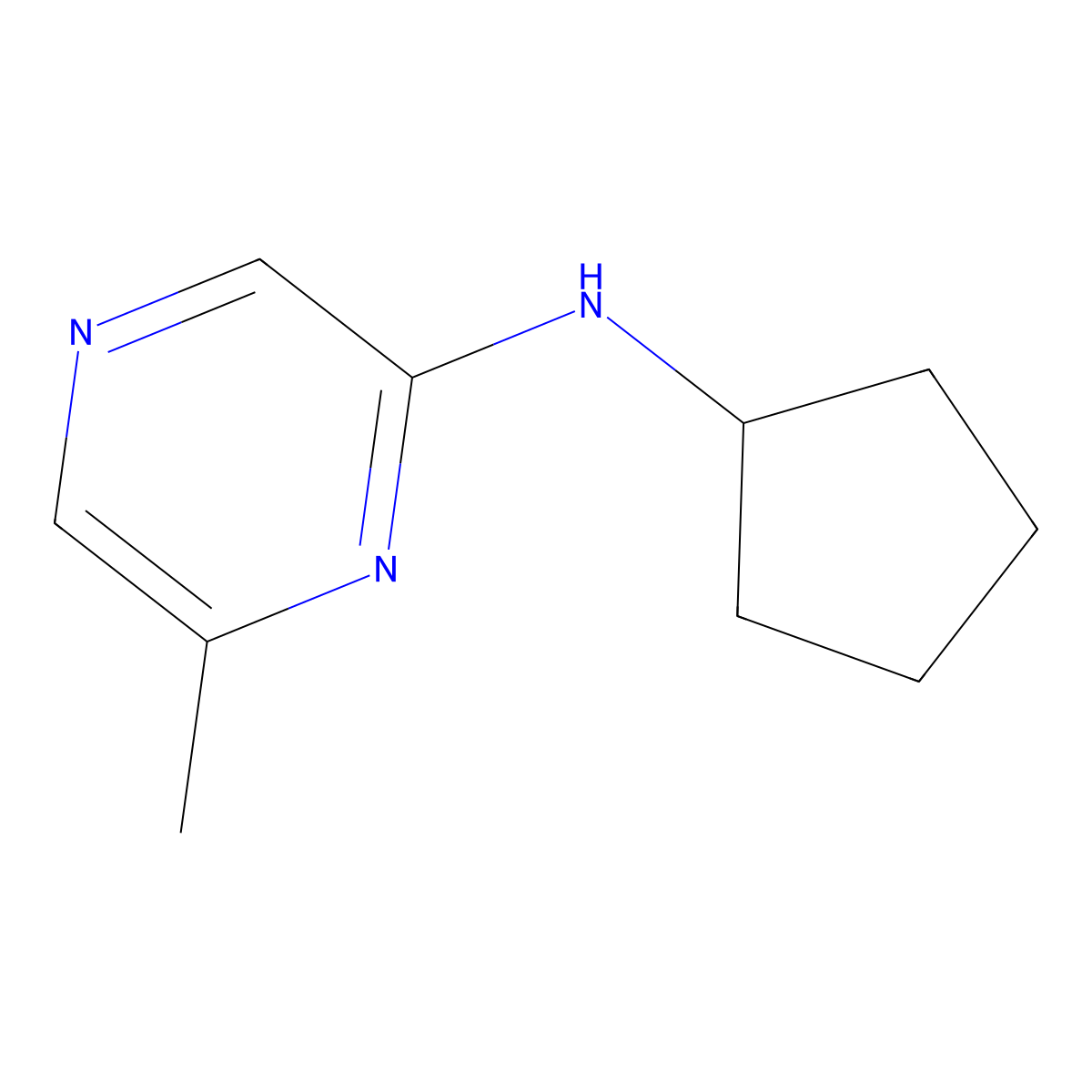 N-cyclopentyl-6-methylpyrazin-2-amine molecular structure, CAS 1864589-38-7