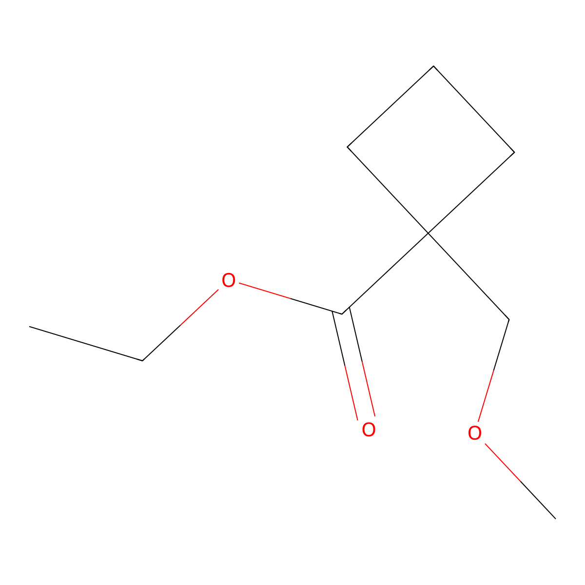 Ethyl 1-(methoxymethyl)cyclobutanecarboxylate molecular structure, CAS 1864590-06-6