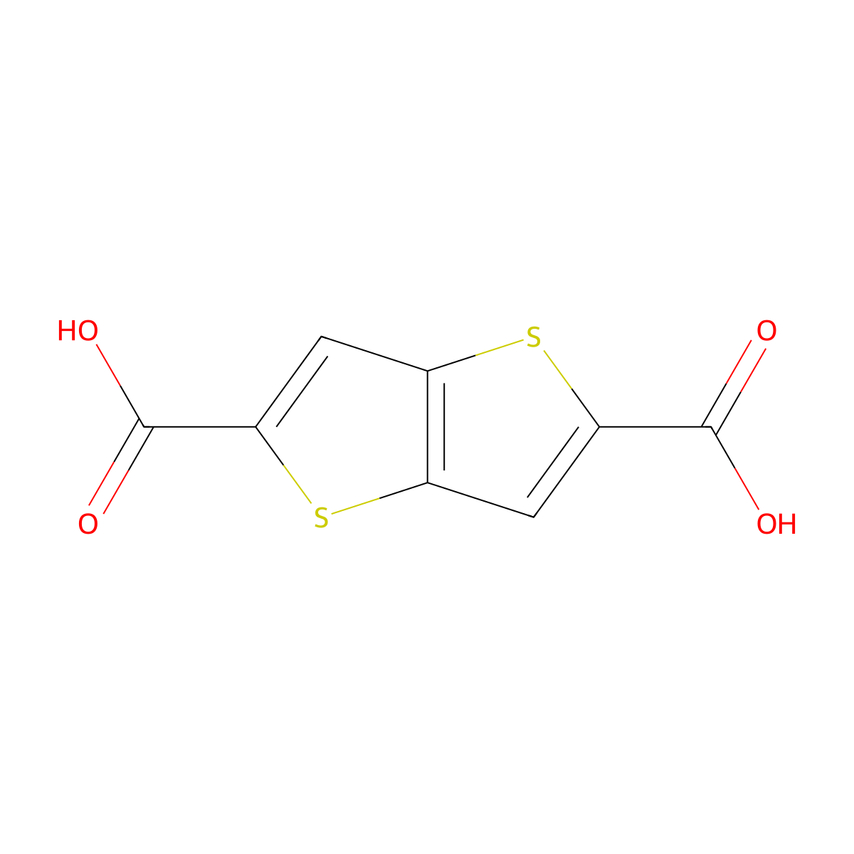 Thieno[3,2-b]thiophene-2,5-dicarboxylic acid molecular structure, CAS 18646-81-6