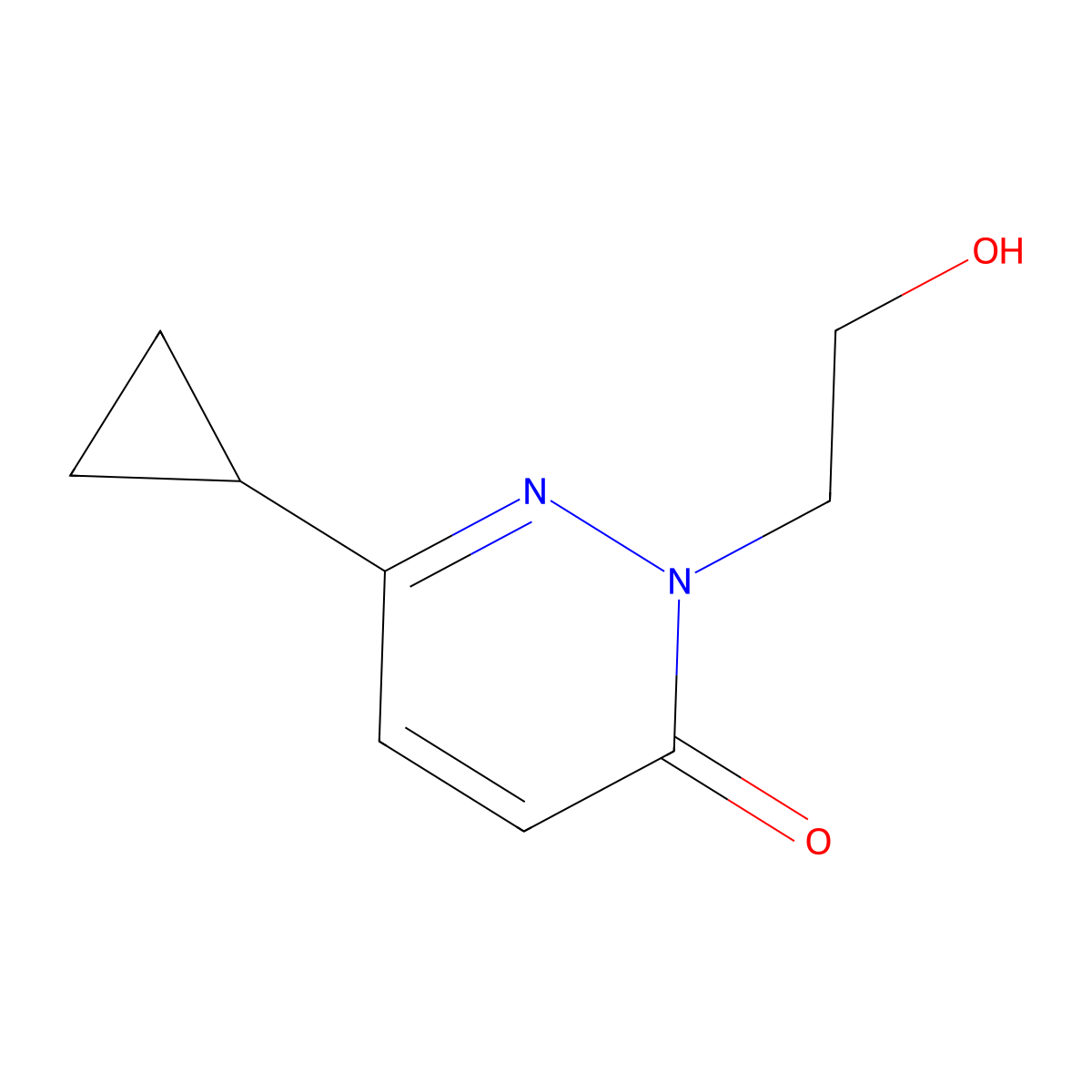 6-Cyclopropyl-2-(2-hydroxyethyl)-2,3-dihydropyridazin-3-one molecular structure, CAS 1864608-32-1