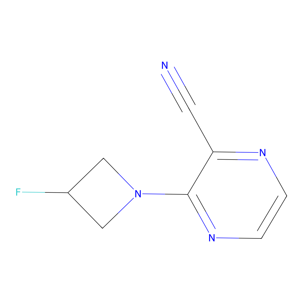 3-(3-Fluoroazetidin-1-yl)pyrazine-2-carbonitrile molecular structure, CAS 1864611-80-2