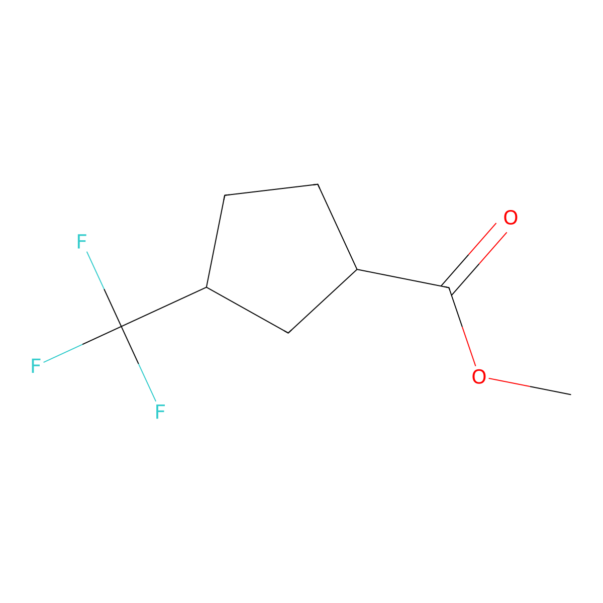 Methyl 3-(trifluoromethyl)cyclopentane-1-carboxylate molecular structure, CAS 1864632-01-8