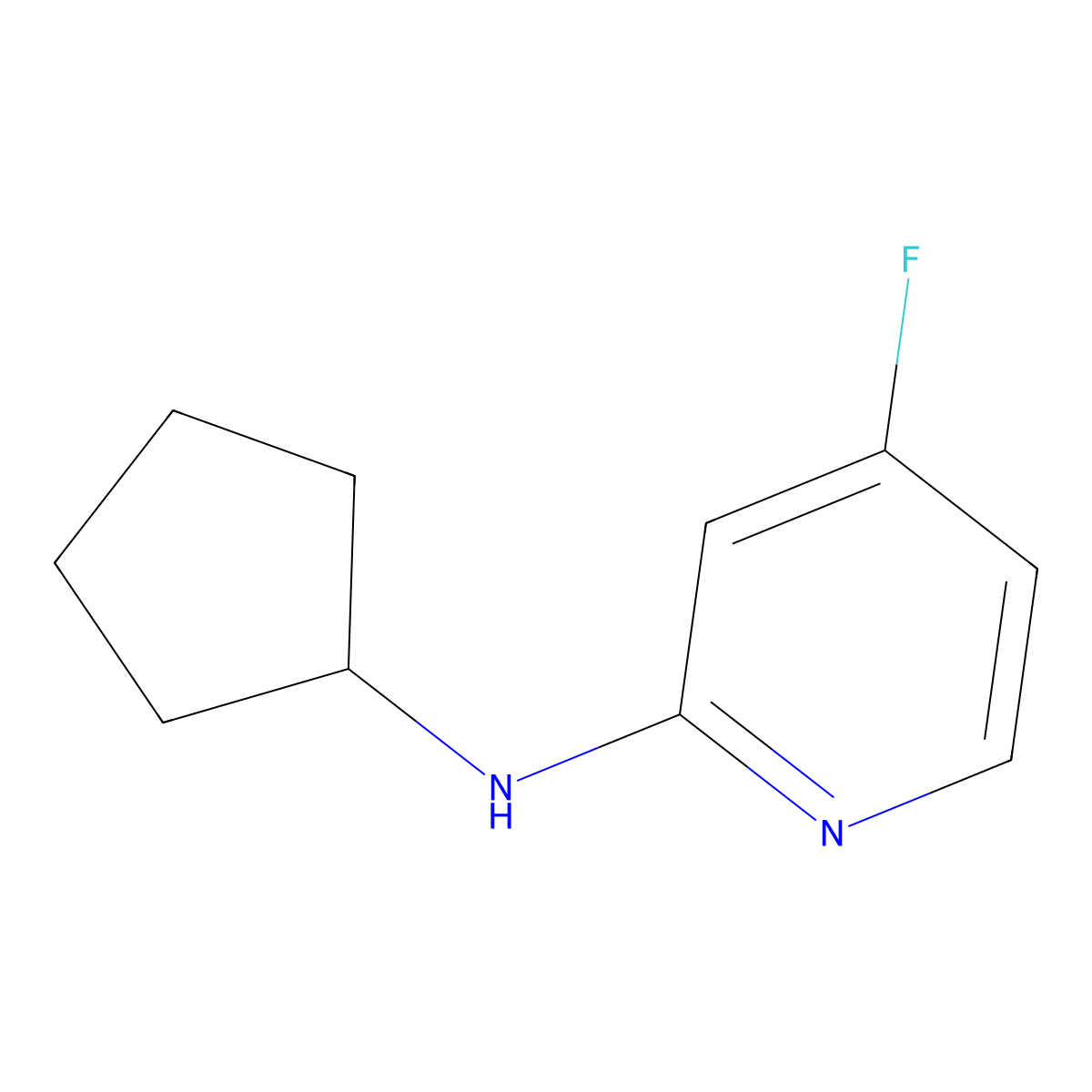 N-cyclopentyl-4-fluoropyridin-2-amine molecular structure, CAS 1864641-43-9