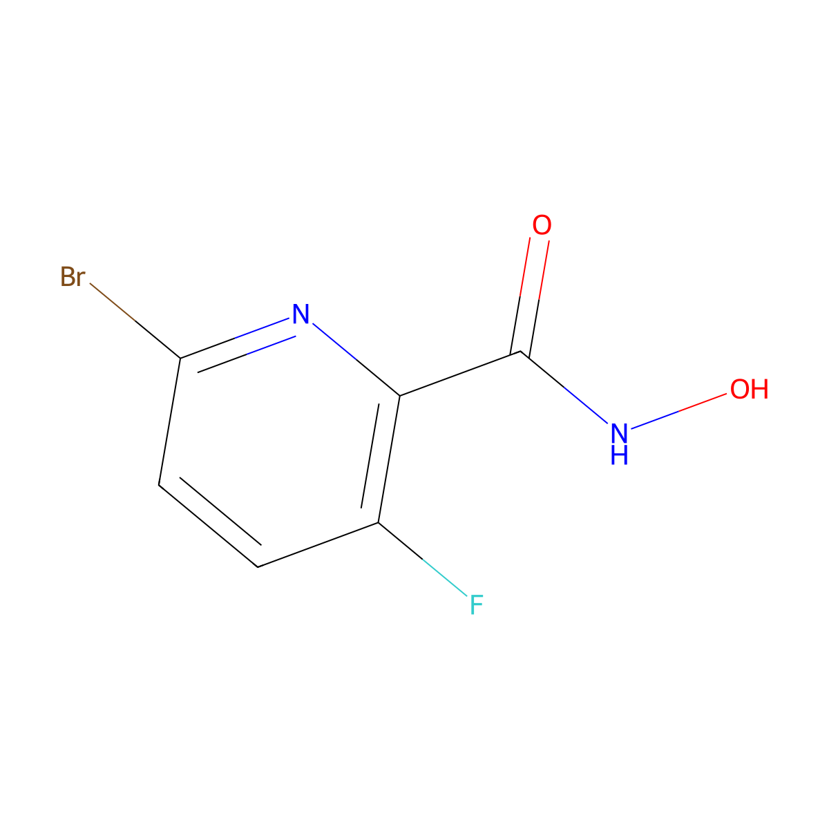 6-Bromo-3-fluoro-N-hydroxypyridine-2-carboxamide molecular structure, CAS 1864641-64-4