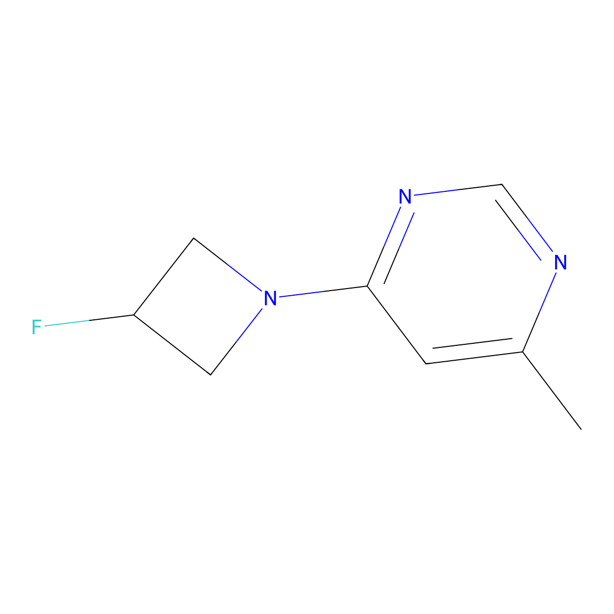4-(3-Fluoroazetidin-1-yl)-6-methylpyrimidine molecular structure, CAS 1864642-44-3