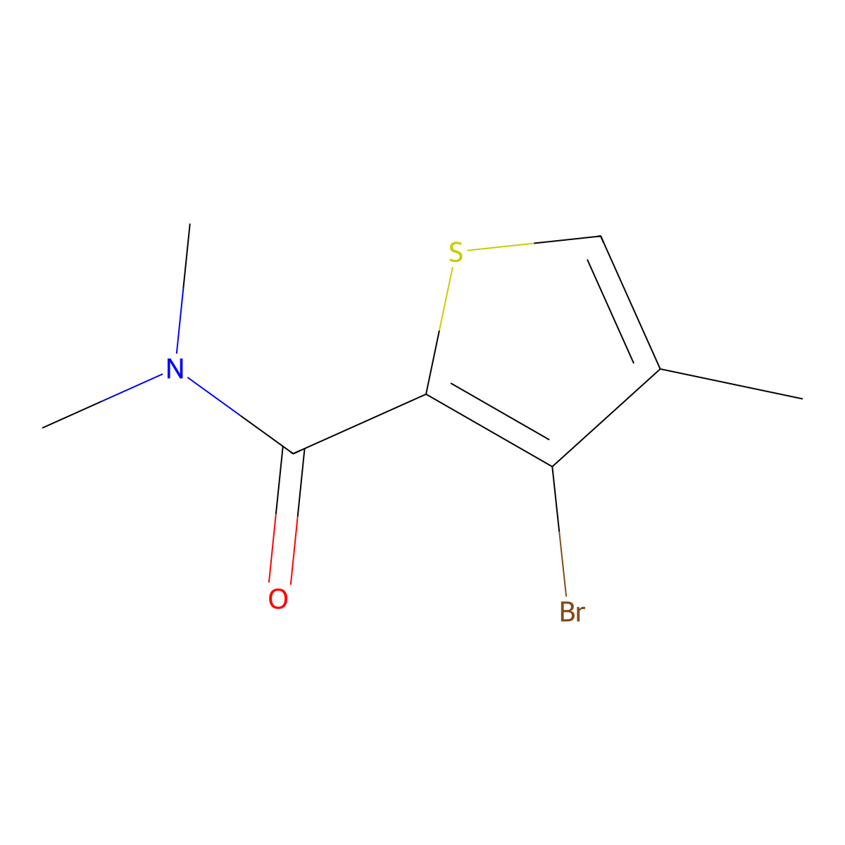 3-Bromo-N,N,4-trimethyl-2-thiophenecarboxamide molecular structure, CAS 1864643-65-1