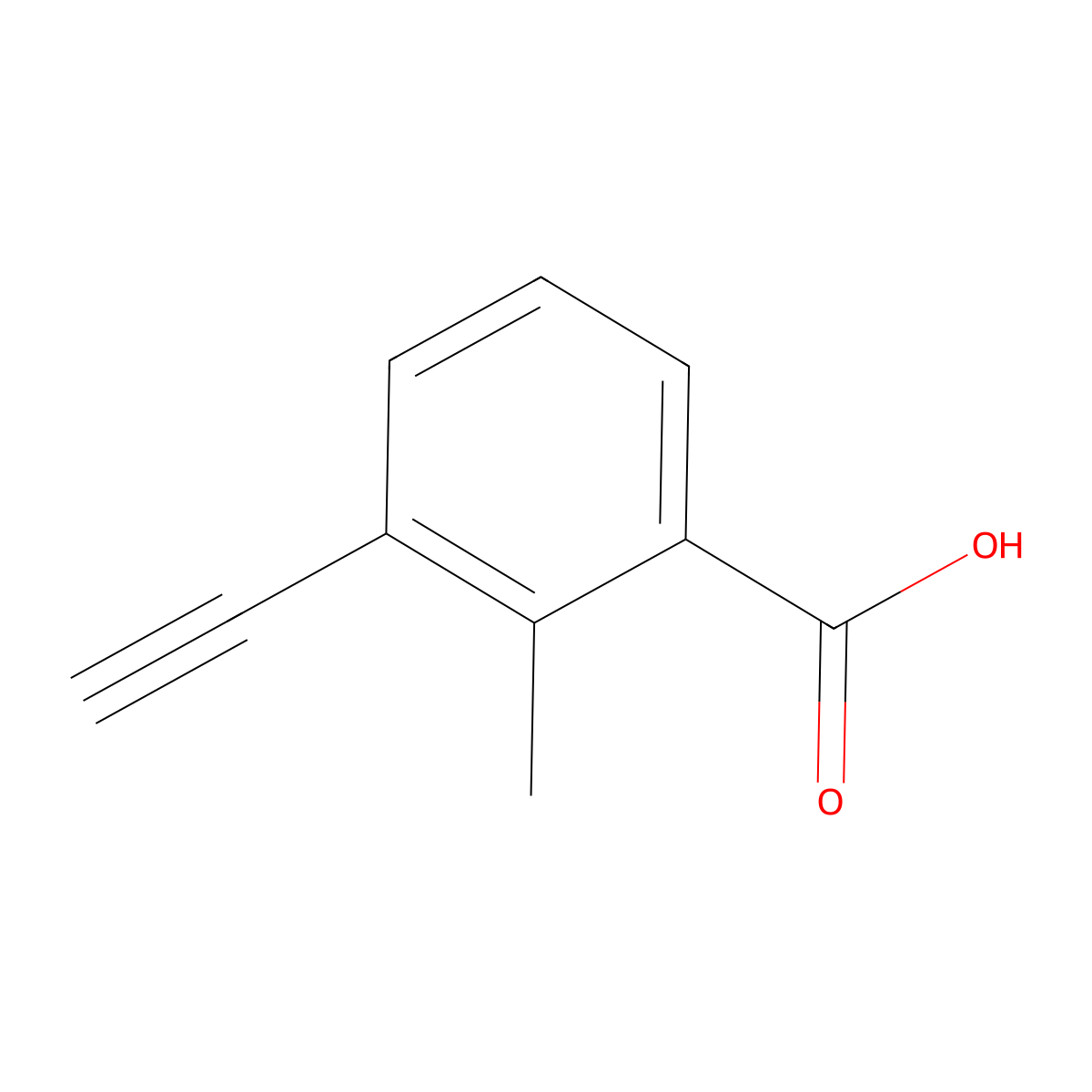 3-Ethynyl-2-methylbenzoic acid molecular structure, CAS 1864647-48-2
