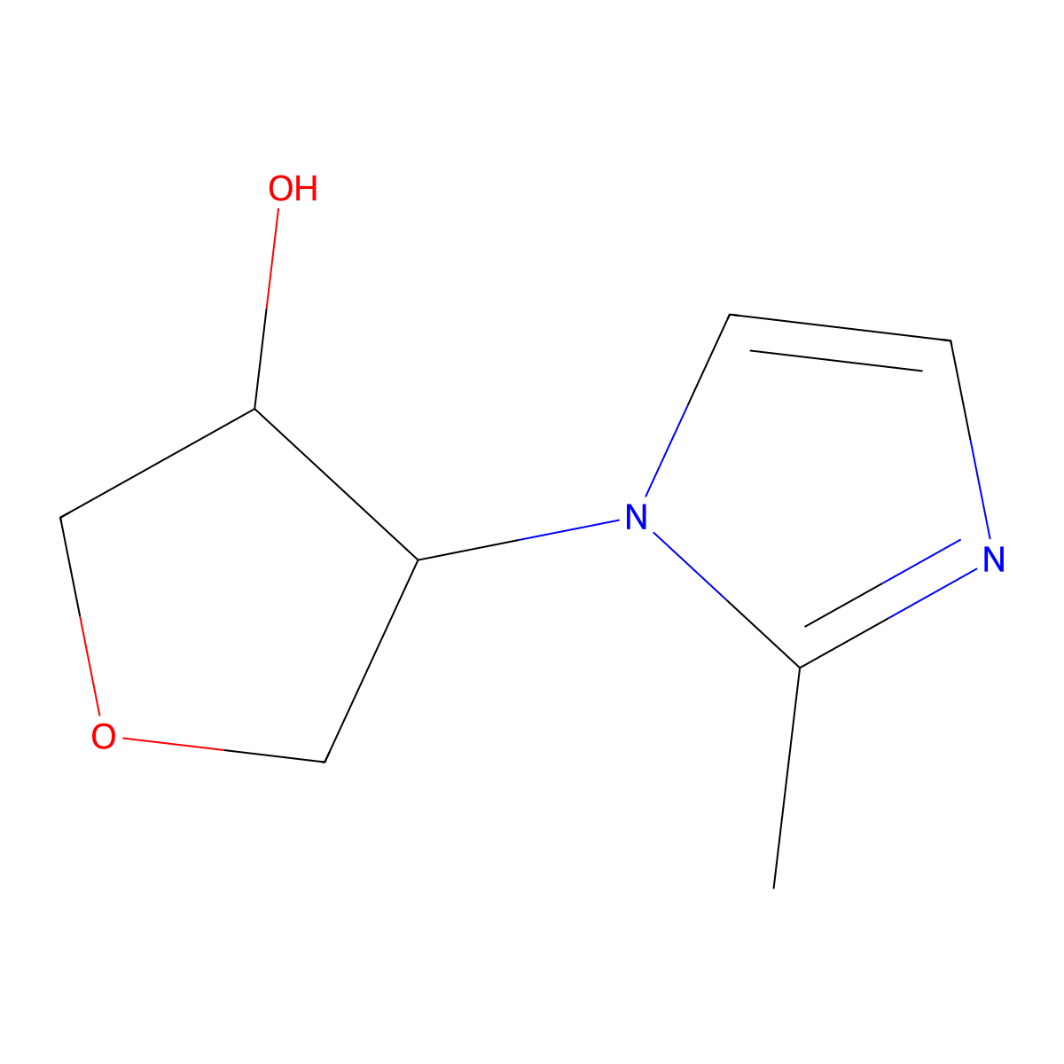 4-(2-methyl-1H-imidazol-1-yl)oxolan-3-ol molecular structure, CAS 1864647-54-0