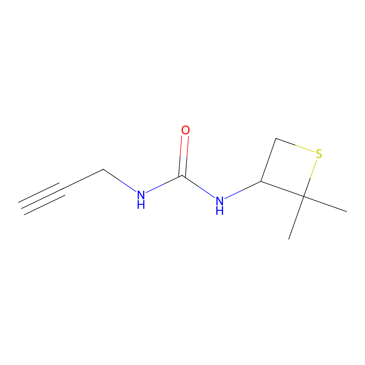 1-(2,2-Dimethylthietan-3-yl)-3-(prop-2-yn-1-yl)urea molecular structure, CAS 1864648-11-2