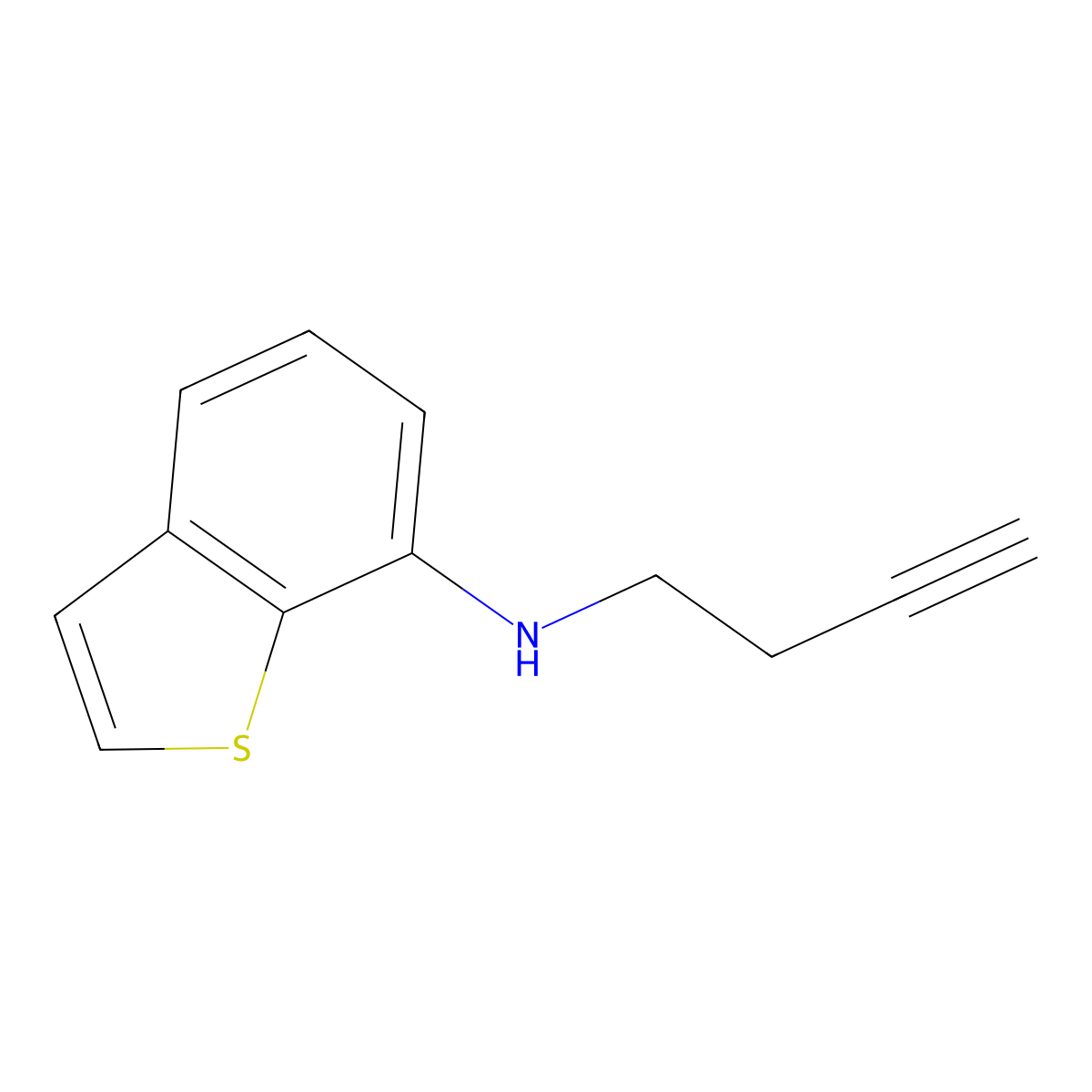 N-(But-3-yn-1-yl)-1-benzothiophen-7-amine molecular structure, CAS 1864653-13-3