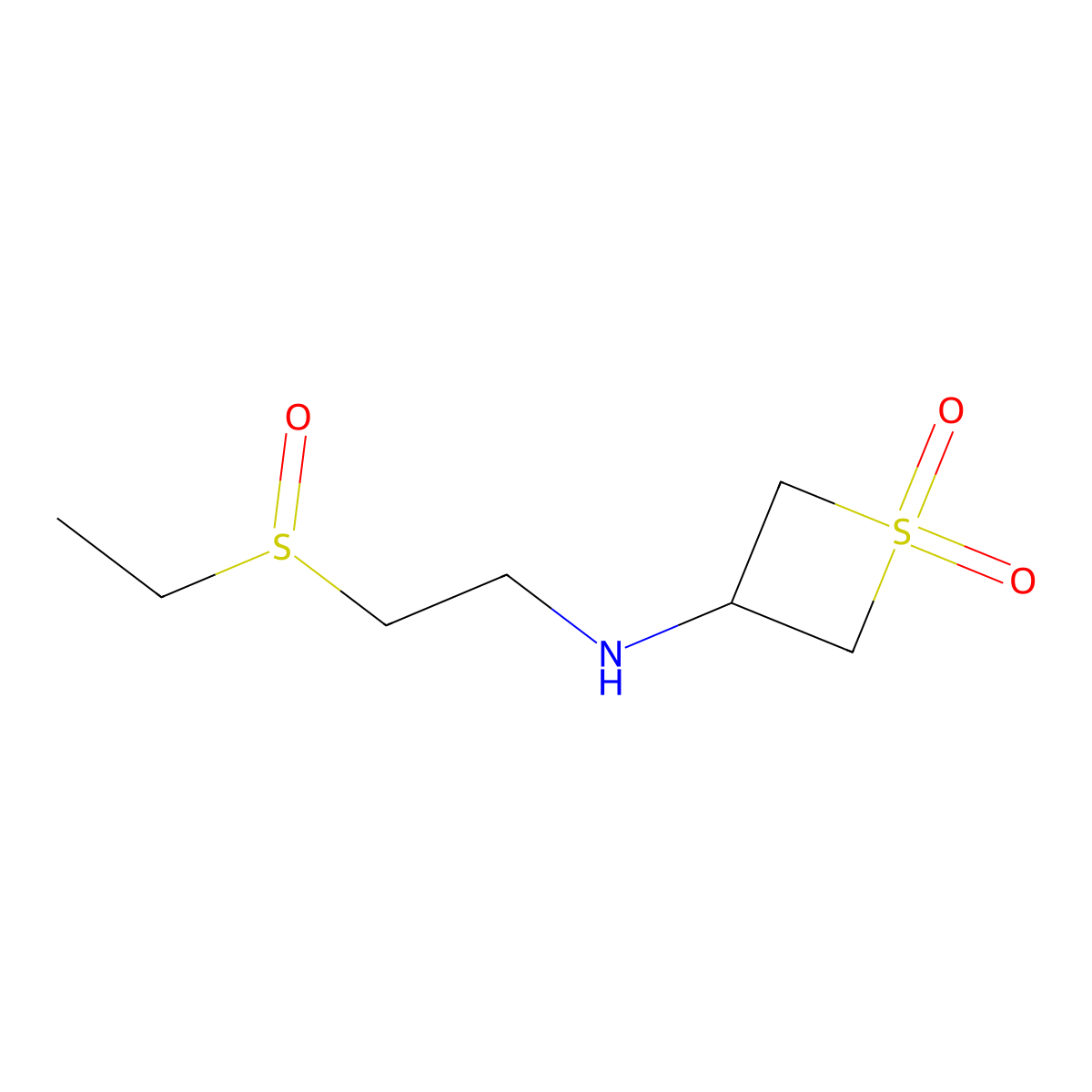 3-((2-(Ethylsulfinyl)ethyl)amino)thietane 1,1-dioxide molecular structure, CAS 1864669-88-4