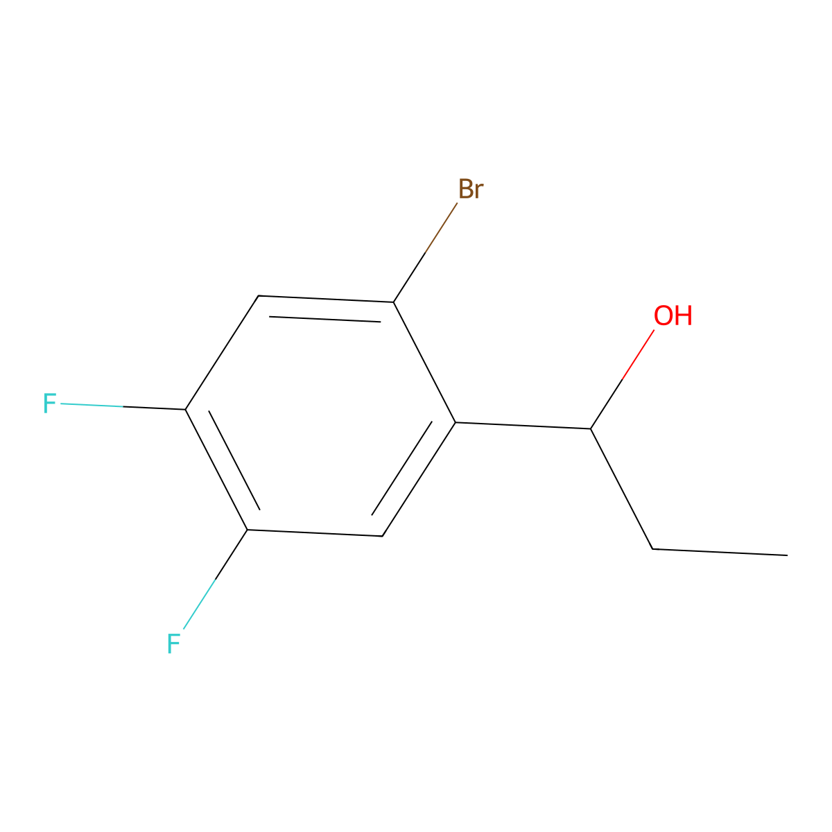 Benzenemethanol, 2-bromo-alpha-ethyl-4,5-difluoro- molecular structure, CAS 1864683-16-8