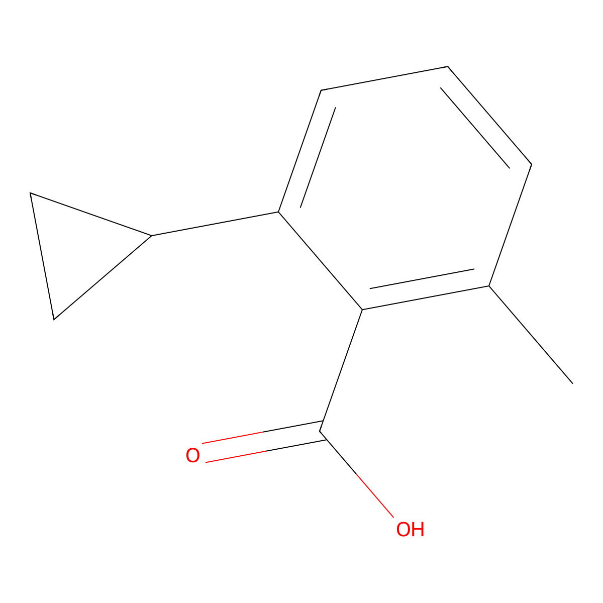 2-Cyclopropyl-6-methylbenzoic acid molecular structure, CAS 1864695-97-5