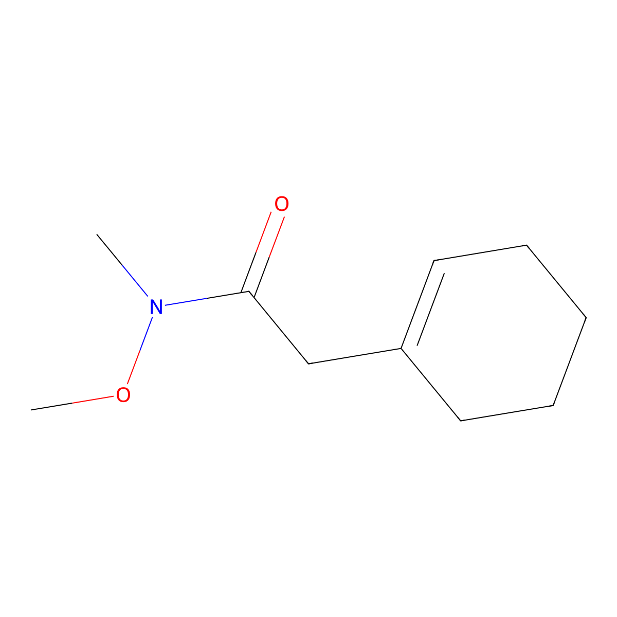 2-(cyclohex-1-en-1-yl)-N-methoxy-N-methylacetamide molecular structure, CAS 1864698-91-8
