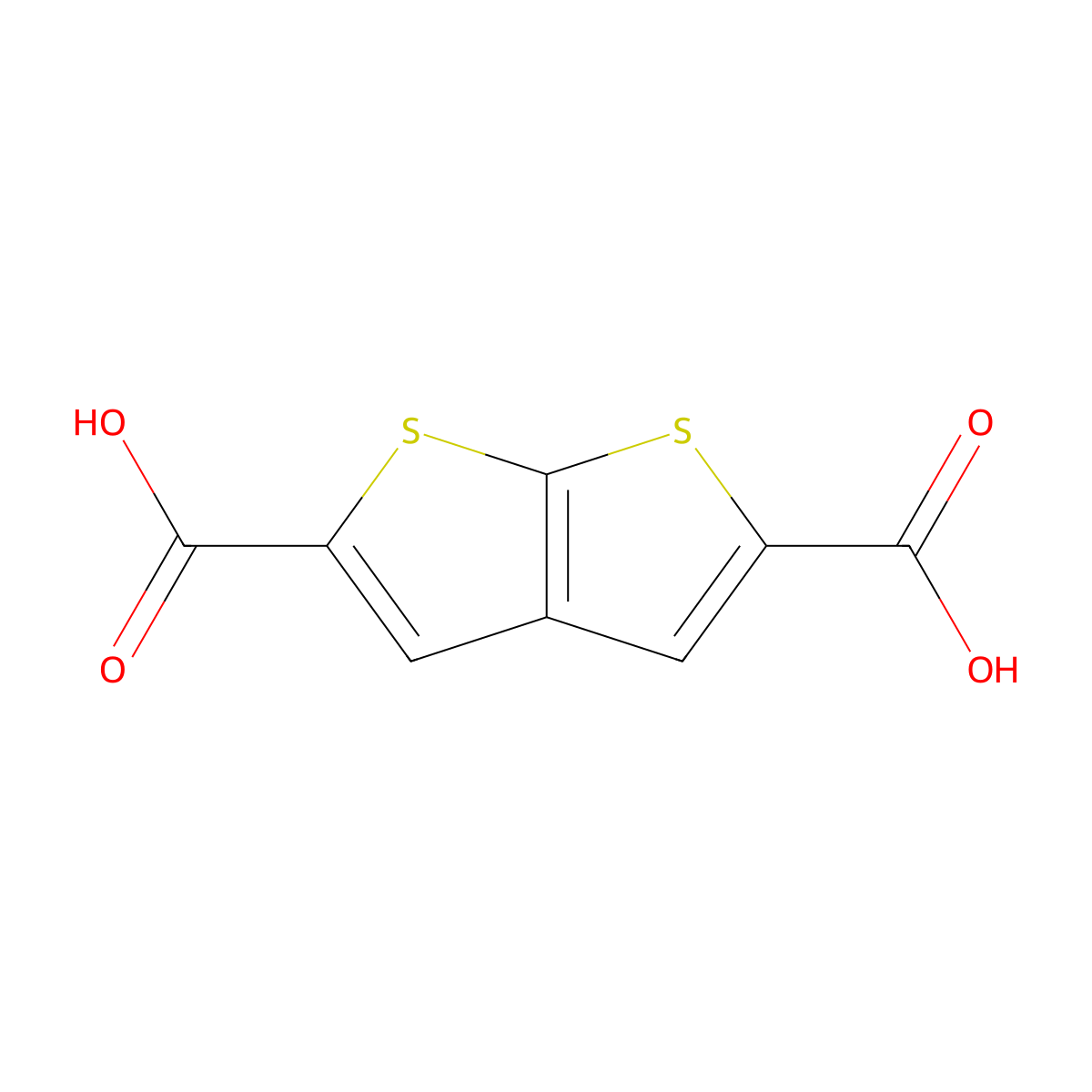 Thieno[2,3-b]thiophene-2,5-dicarboxylic acid molecular structure, CAS 18647-18-2