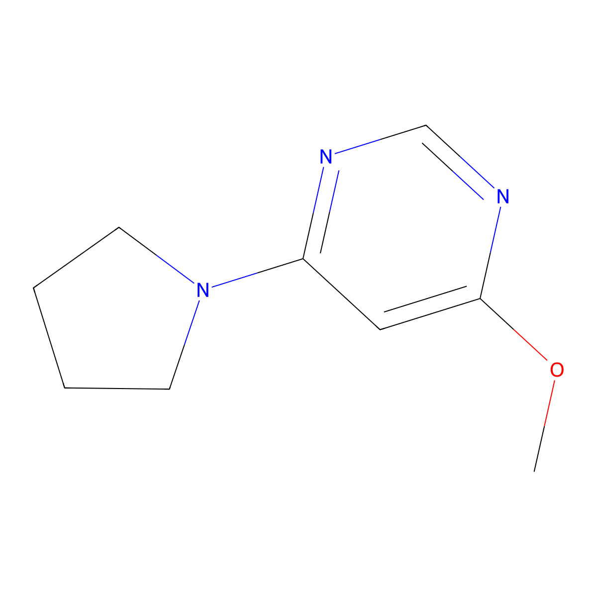 4-Methoxy-6-(pyrrolidin-1-yl)pyrimidine molecular structure, CAS 1864705-01-0