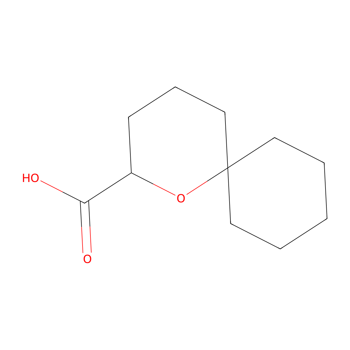 1-Oxaspiro[5.5]undecane-2-carboxylic acid molecular structure, CAS 1864707-30-1