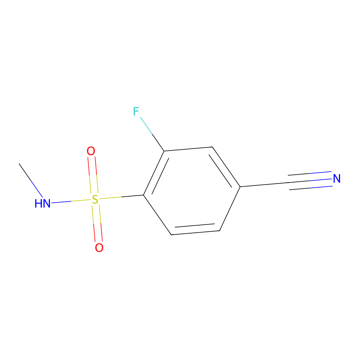 4-Cyano-2-fluoro-N-methylbenzene-1-sulfonamide molecular structure, CAS 1864712-65-1