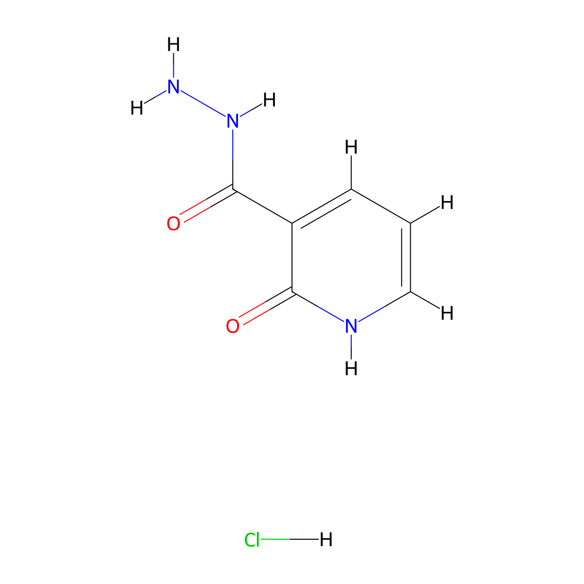 2-Hydroxypyridine-3-carbohydrazide hydrochloride molecular structure, CAS 1864713-02-9