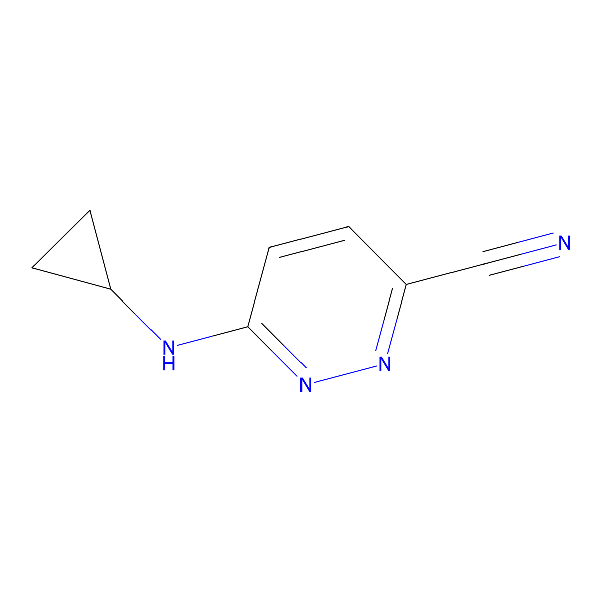 6-(Cyclopropylamino)pyridazine-3-carbonitrile molecular structure, CAS 1864717-56-5